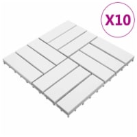 vidaXL Decking Tiles 10 pcs White 11.8 x11.8 Solid Acacia Wood