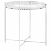 vidaXL Side Table Silver 15.7 x15.7 x16.1 Glass