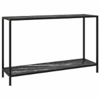 vidaXL Console Table Black 47.2 x13.8 x29.5 Tempered Glass
