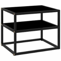 vidaXL Console Table Black 19.7 x15.7 x15.7 Tempered Glass