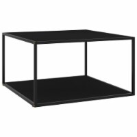 vidaXL Coffee Table Black with Black Glass 35.4 x35.4 x19.7