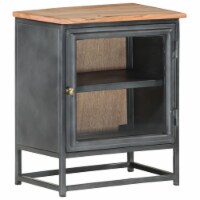 vidaXL Bedside Cabinet Gray 15.7 x11.8 x19.7 Solid Acacia Wood