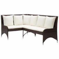 vidaXL Patio Corner Sofas 2 pcs Poly Rattan Brown