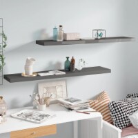 vidaXL Floating Wall Shelves 2 pcs High Gloss Gray 47.2 x9.3 x1.5 MDF