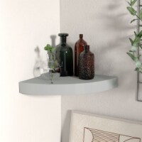 vidaXL Floating Corner Shelf Gray 9.8 x9.8 x1.5 MDF