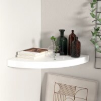 vidaXL Floating Corner Shelf High Gloss White 13.8 x13.8 x1.5 MDF