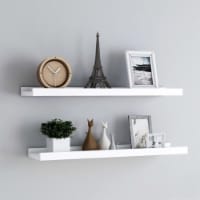 vidaXL Picture Frame Ledge Shelves 2 pcs White 31.5 x3.5 x1.2 MDF