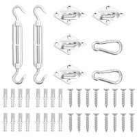 vidaXL 8 Piece Sunshade Sail Accessory Set Stainless Steel