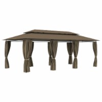 vidaXL Gazebo with Curtains 236.2 x117.3 x106.3 Taupe 0.6 oz/ft²