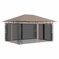 vidaXL Gazebo with Mosquito Net 13.1'x9.8'x9' Taupe 180 g/m