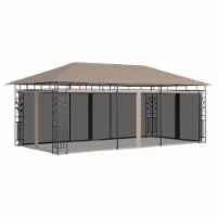 vidaXL Gazebo with Mosquito Net 19.7'x9.8'x9' Taupe 0.6 oz/ft²