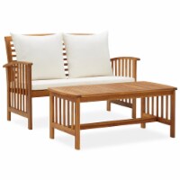 vidaXL 2 Piece Patio Lounge Set with Cushions Solid Acacia Wood