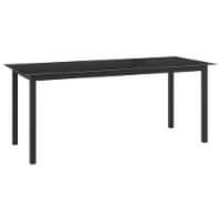 vidaXL Patio Table Black 74.8 x35.4 x29.1 Aluminum and Glass