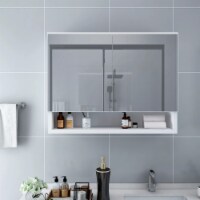 vidaXL LED Bathroom Mirror Cabinet White 31.5 x5.9 x23.6 MDF