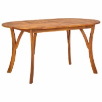 vidaXL Patio Table 59.1 x35.4 x29.5  Solid Acacia Wood