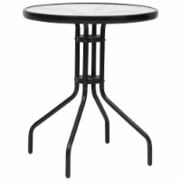 vidaXL Patio Table Black Ø23.6 x27.6 Steel