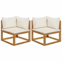 vidaXL Sectional Corner Sofas 2 pcs with Cushions Cream White