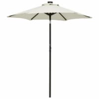 vidaXL Parasol with LED Lights Sand 78.7 x83.1 Aluminum