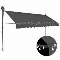 vidaXL Manual Retractable Awning with LED 157.5 Anthracite