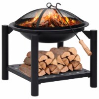 vidaXL Fire Pit with Poker 21.3 x21.3 x21.7 Steel