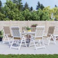vidaXL Garden Highback Chair Cushions 6 pcs Taupe 47.2 x19.7 x1.2 Fabric