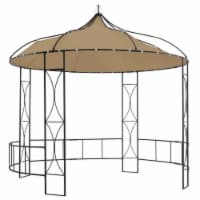 vidaXL Gazebo 118.1 x114.2 Taupe Round