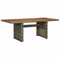 vidaXL Garden Table Brown Poly Rattan and Solid Acacia Wood