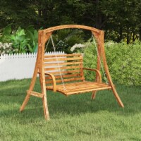 vidaXL Swing Bench Solid Wood Bent with Teak Finish 49.6 x24.8 x36.2