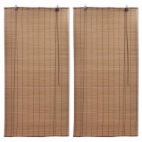 vidaXL Bamboo Roller Blinds 2 pcs 100 x 160 cm Brown