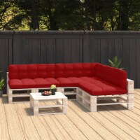 vidaXL Pallet Sofa Cushions 7 pcs Red