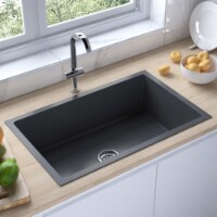 BIGYOUZI 27''Waterfall Kitchen Sink Black 304 Stainless