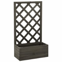 vidaXL Garden Trellis Planter Gray 19.7 x9.8 x35.4  Solid Firwood