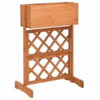vidaXL Garden Trellis Planter Orange 17.7 x11.8 x29.1  Solid Firwood
