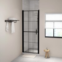 vidaXL Shower Door Tempered Glass 31.9 x76.8 Black