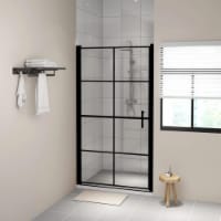 vidaXL Shower Doors Tempered Glass 39.4 x70.1 Black