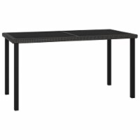 vidaXL Patio Dining Table Black 55.1 x27.6 x28.7 Poly Rattan