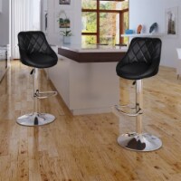 vidaXL Bar Stools 2 pcs Black Faux Leather
