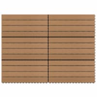 vidaXL Decking Tiles 6 pcs WPC 23.6 x11.8 11.6 ft² Brown
