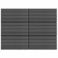 vidaXL Decking Tiles 6 pcs WPC 23.6 x11.8 11.6 ft² Black