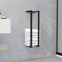 vidaXL Towel Rack Black 5 x5 x23.6 Iron