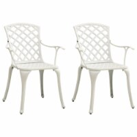 vidaXL Patio Chairs 2 pcs Cast Aluminum White