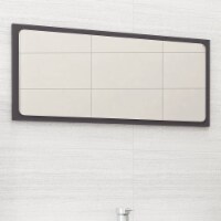 vidaXL Bathroom Mirror Gray 31.5 x0.6 x14.6 Engineered Wood