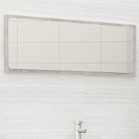 vidaXL Bathroom Mirror Concrete Gray 39.4 x0.6 x14.6 Engineered Wood