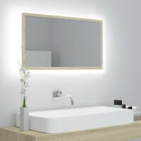 vidaXL LED Bathroom Mirror Sonoma Oak 31.5 x3.3 x14.6 Acrylic