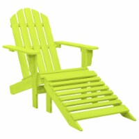 vidaXL Patio Adirondack Chair with Ottoman Solid Fir Wood Green