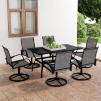 vidaXL 7 Piece Patio Dining Set Textilene and Steel