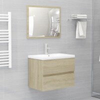 vidaXL 2 Piece Bathroom Furniture Set Sonoma Oak Engineered Wood