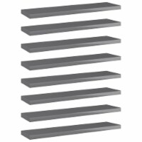 vidaXL Bookshelf Boards 8 pcs High Gloss Gray 15.7 x3.9 x0.6 Engineered Wood