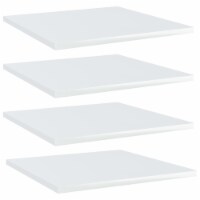 vidaXL Bookshelf Boards 4 pcs High Gloss White 15.7 x15.7 x0.6 Engineered Wood