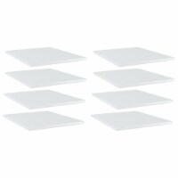 vidaXL Bookshelf Boards 8 pcs High Gloss White 15.7 x19.7 x0.6 Engineered Wood